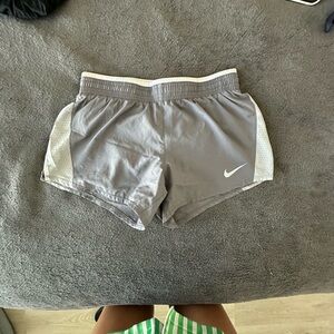 Nike Women's Athletic Gray and White Shorts